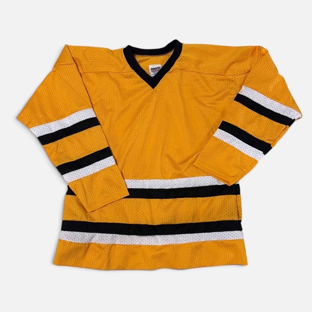 Blank Hockey Jerseys Practice Youth XL Lot of 10 Mesh Striped Yellow Made in USA